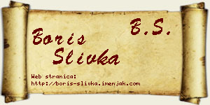 Boris Slivka vizit kartica